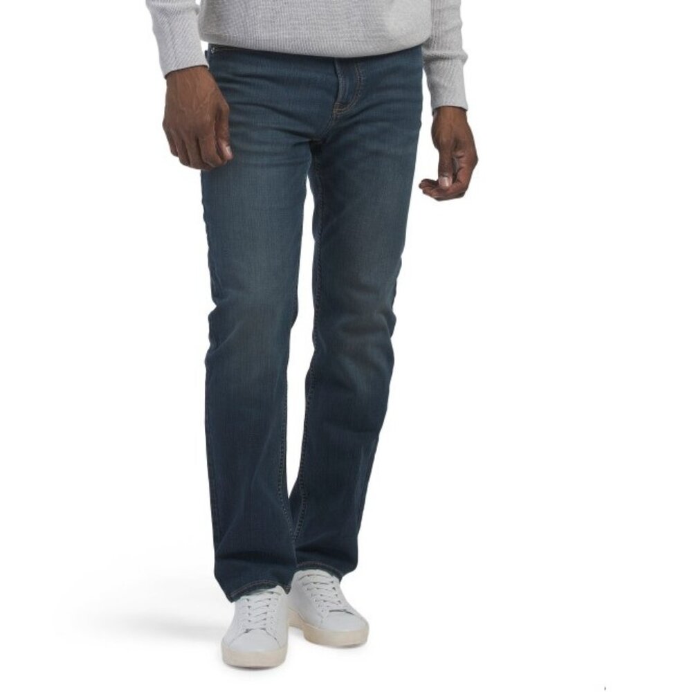 CALVIN KLEIN JEANS  Straight Avedon Dark High Stretch Jeans.